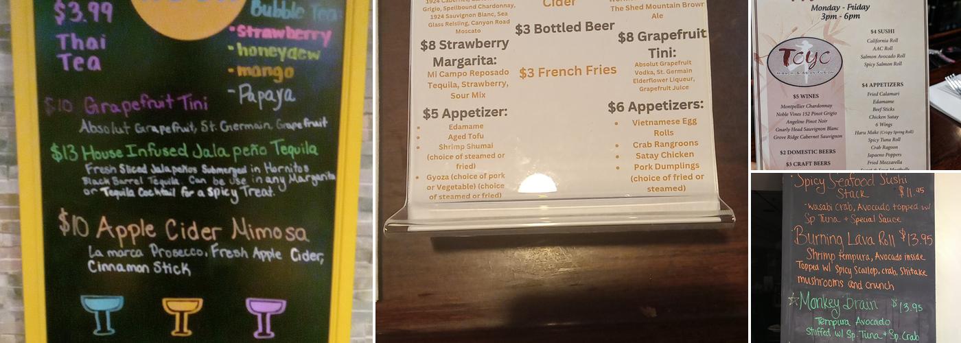 Toyo Hibachi & Asian Fusion Menu