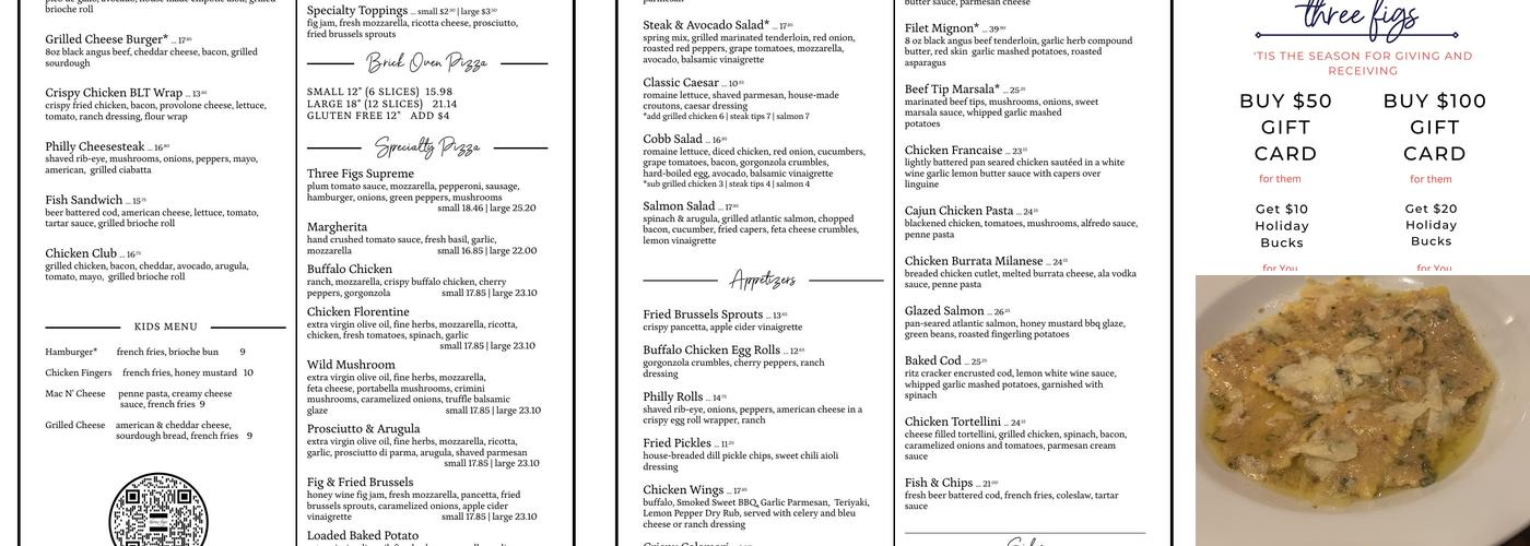 Three Figs Menu
