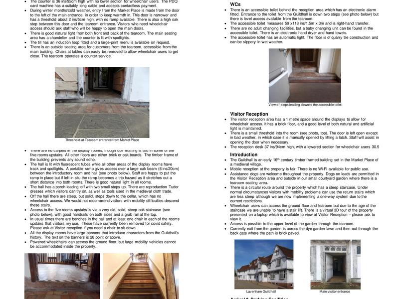 Guildhall Tea Room, Lavenham Menu