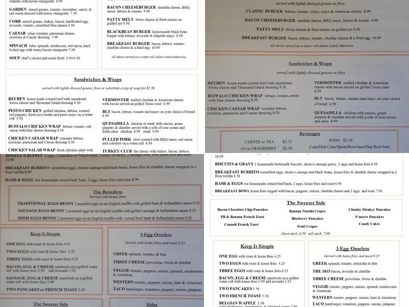 Suffield House Menu