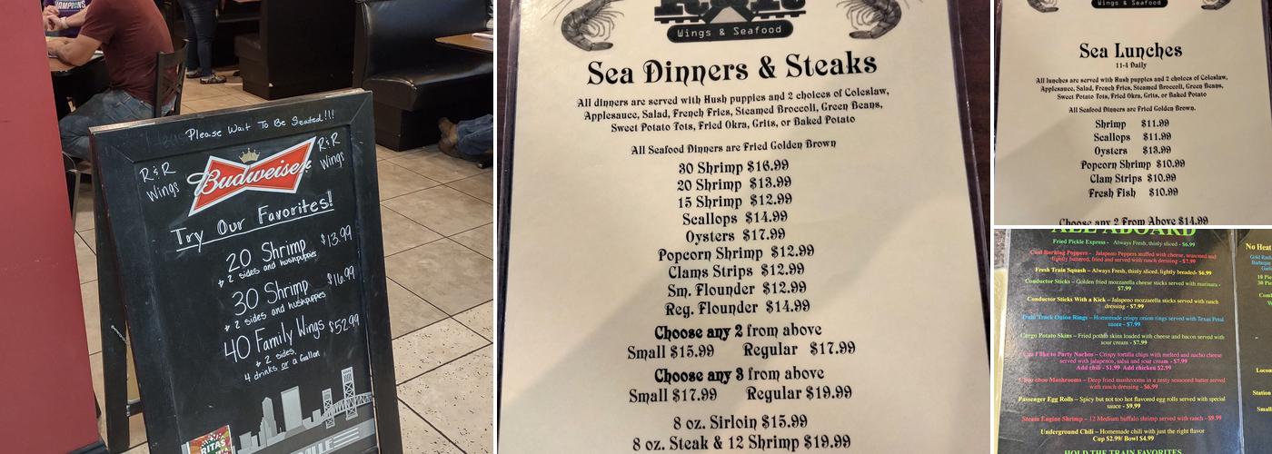 R & R Wing Cafe Menu