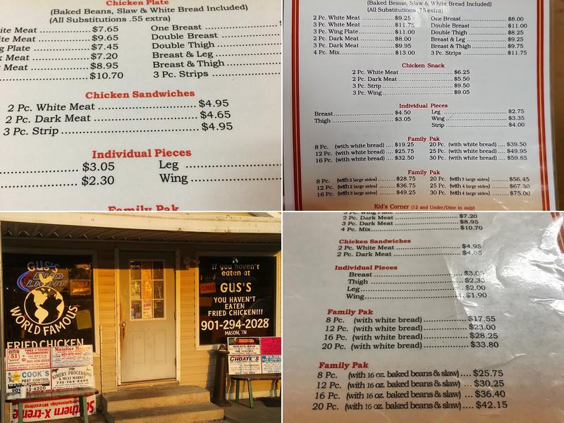 Gus's World Famous Fried Chicken Menu