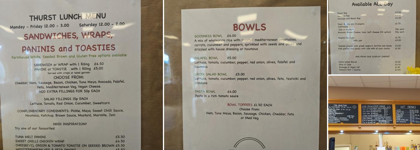 Thurst Coffee Shop Menu