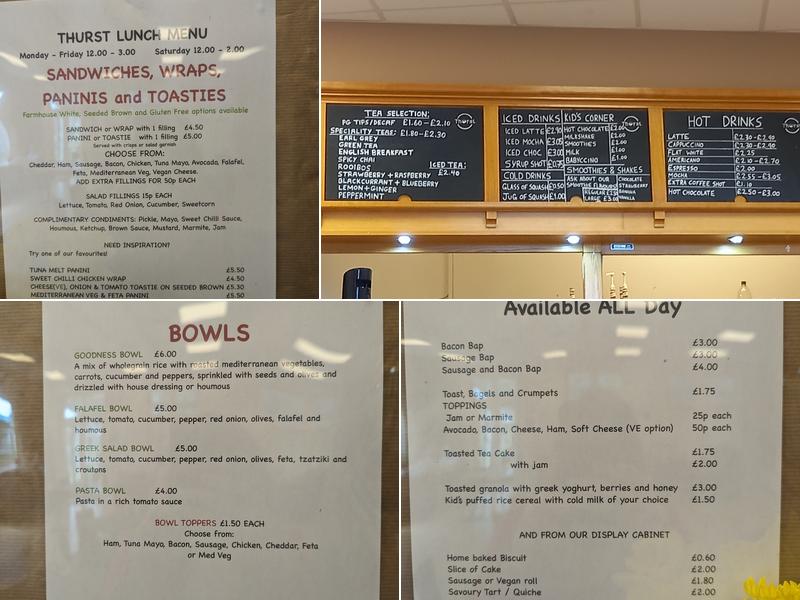 Thurst Coffee Shop Menu