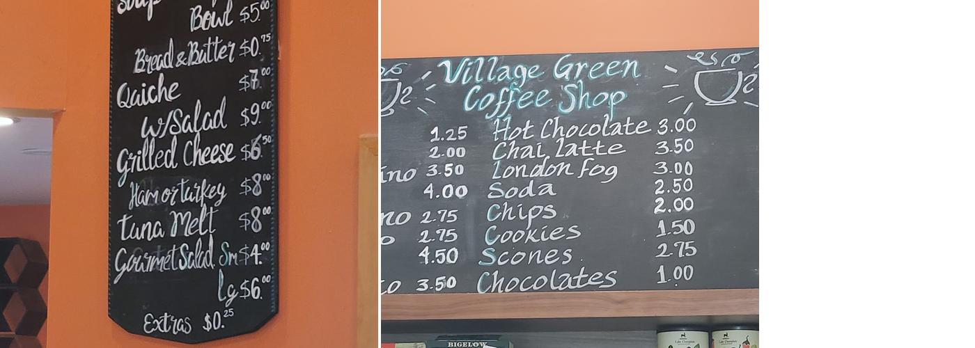 Camphill Coffee Shop Menu
