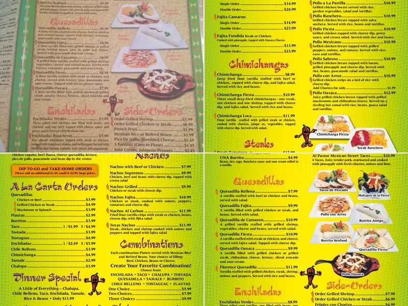 Fiesta Mexicana Menu