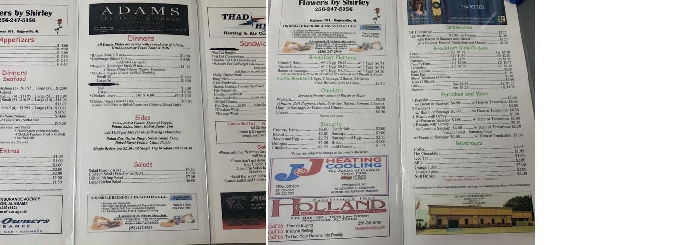 Fat Cat Seafood & Tiger Ice Menu