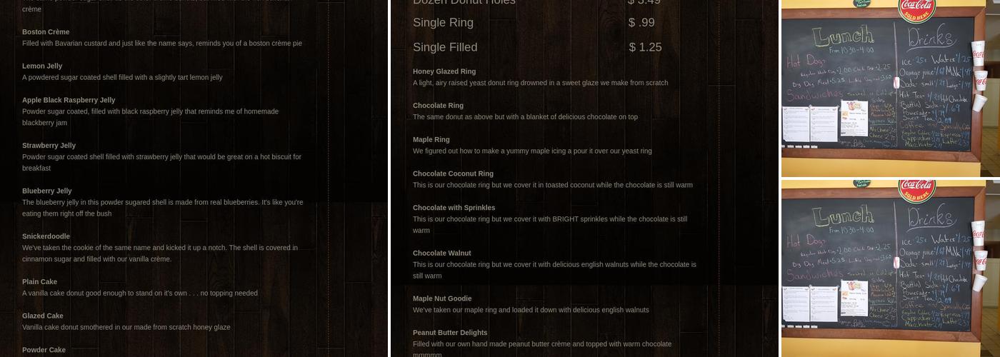 Byrd's House Of Donuts Menu