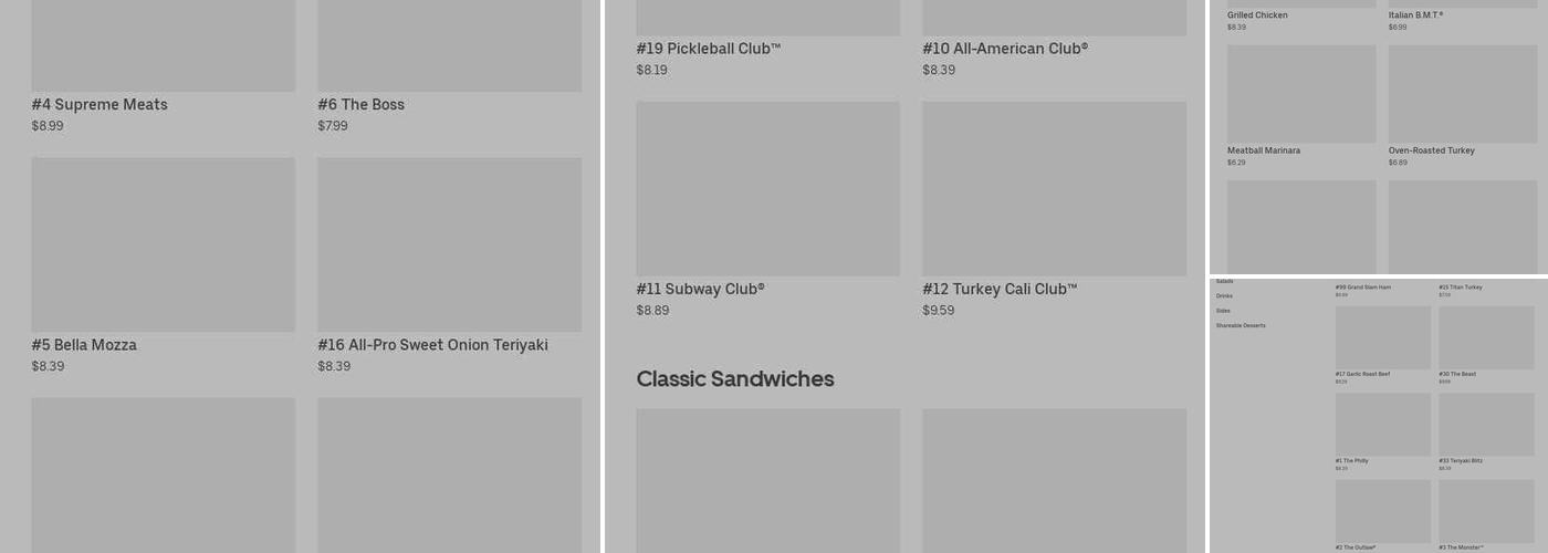 Subway Menu