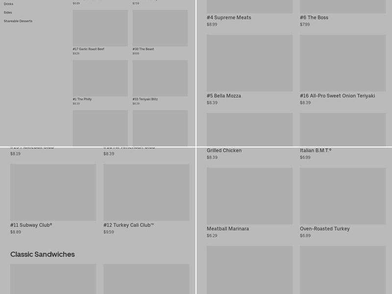 Subway Menu