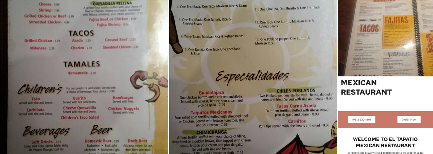 El Tapatio on Willow Menu