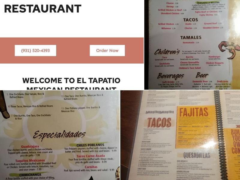 El Tapatio on Willow Menu
