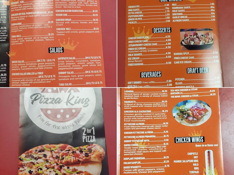 Pizza King Menu
