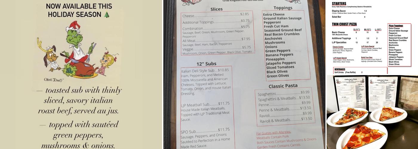 Little Joe's Pizza Menu