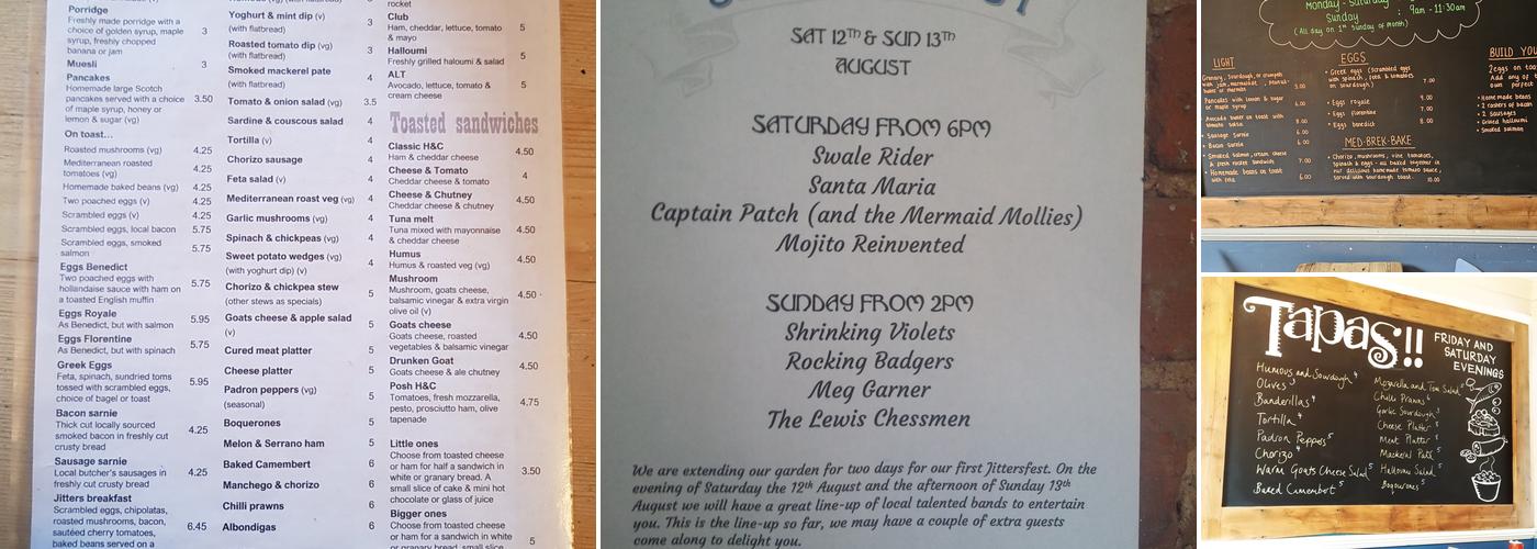 Jittermugs Coffee Wine and Tapas Bar Menu