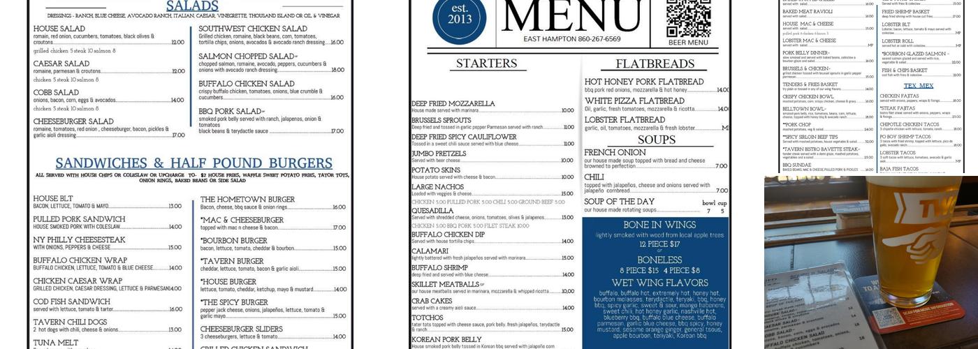 The Tavern On 66 Menu
