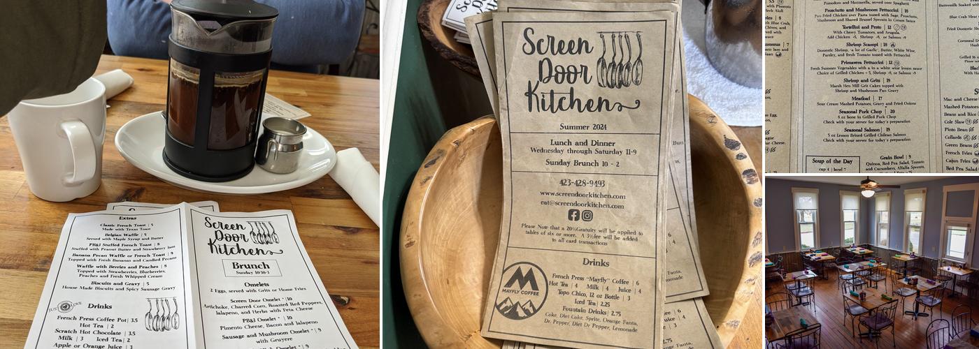 Screen Door Kitchen Menu