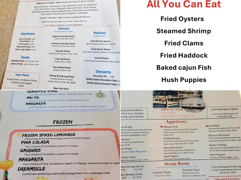 Captain John's Crab House Menu