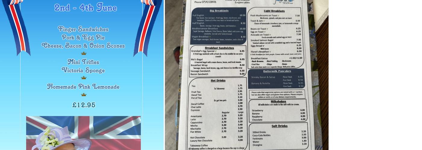 Forget Me Not Cafe & Tea Room Menu