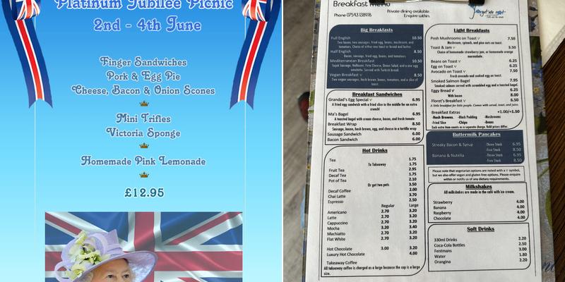Forget Me Not Cafe & Tea Room Menu