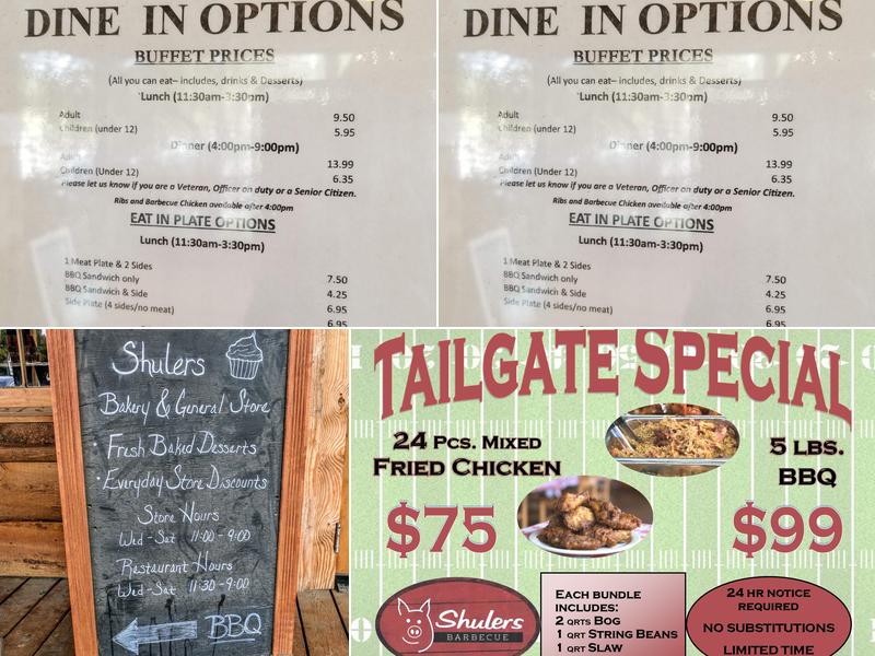 Shuler's BBQ Menu