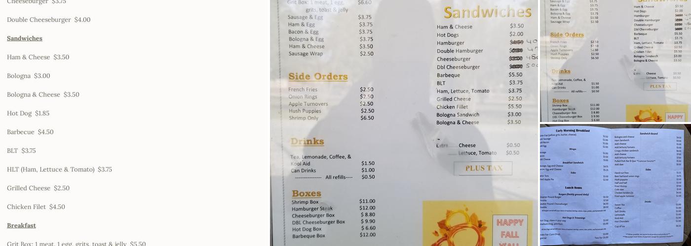 Tony's Grill Menu