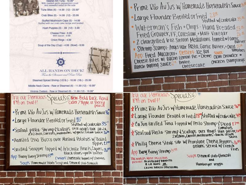 Waterman's Grill Menu