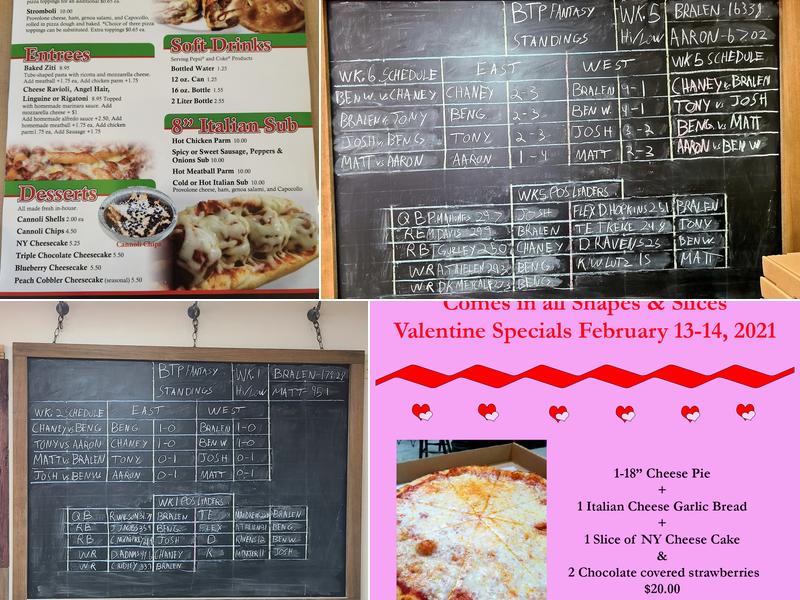 Big Tony's Pizzeria Menu