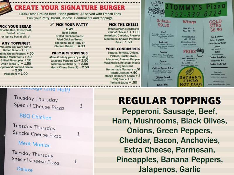 Tommy's Pizza and Family Restaurant Menu