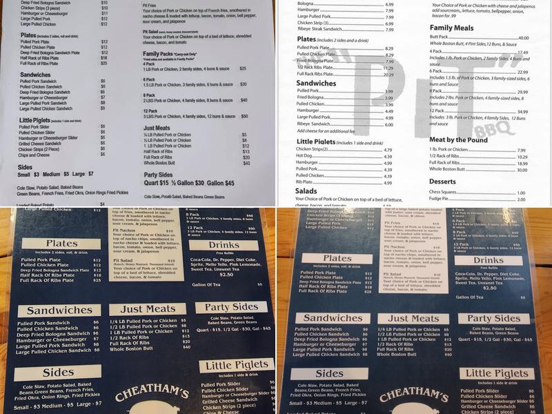 Pit Barbecue Menu