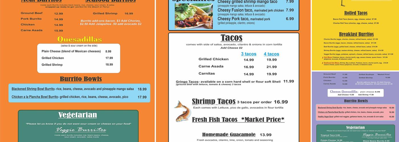 Eduardo's Taco Stand Menu