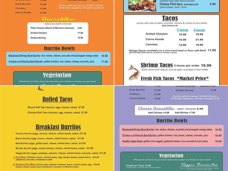 Eduardo's Taco Stand Menu