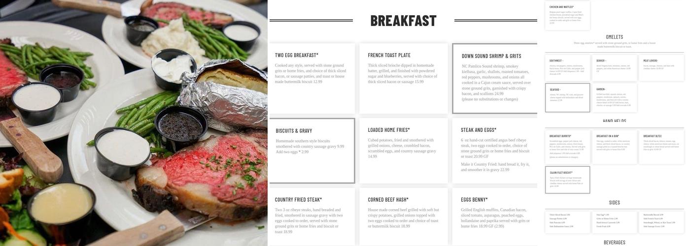Gaffer's Menu