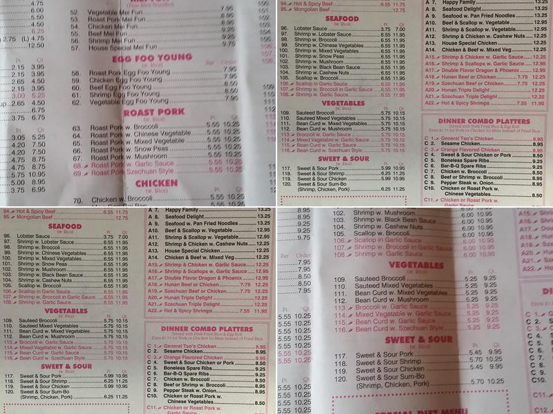 Golden Palace Menu