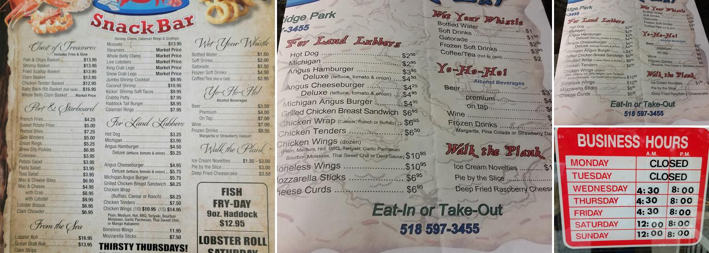 The Crab Shack Menu