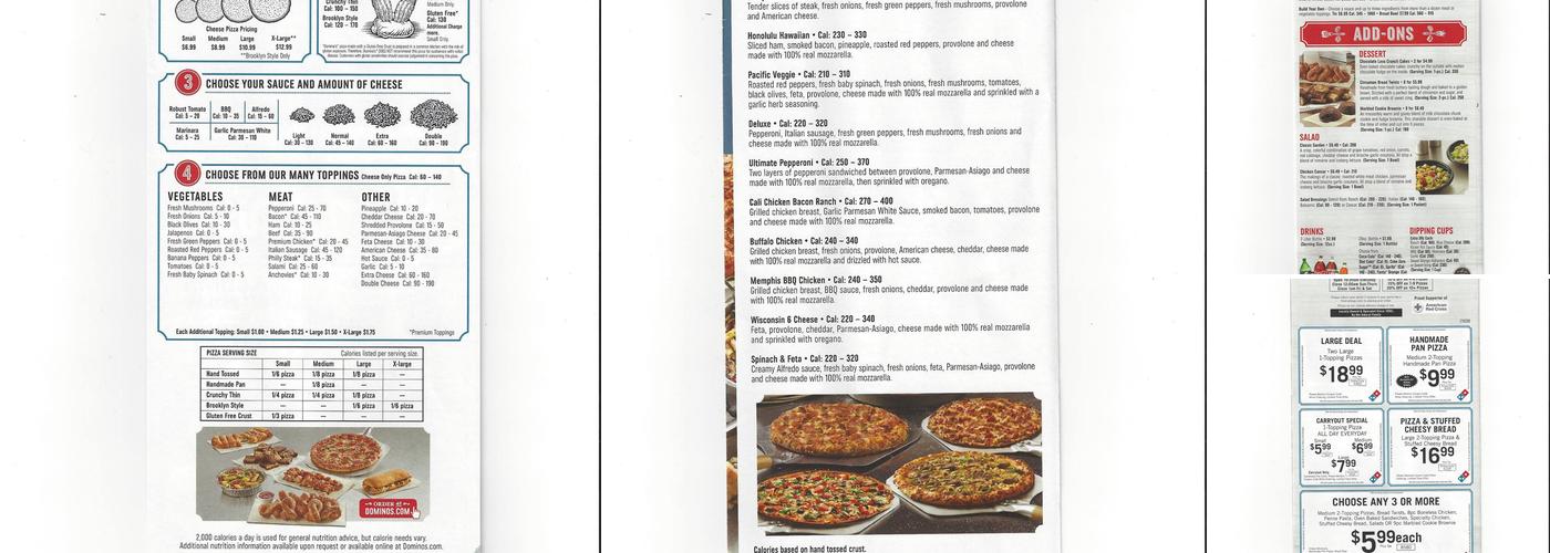 Domino's Pizza Menu