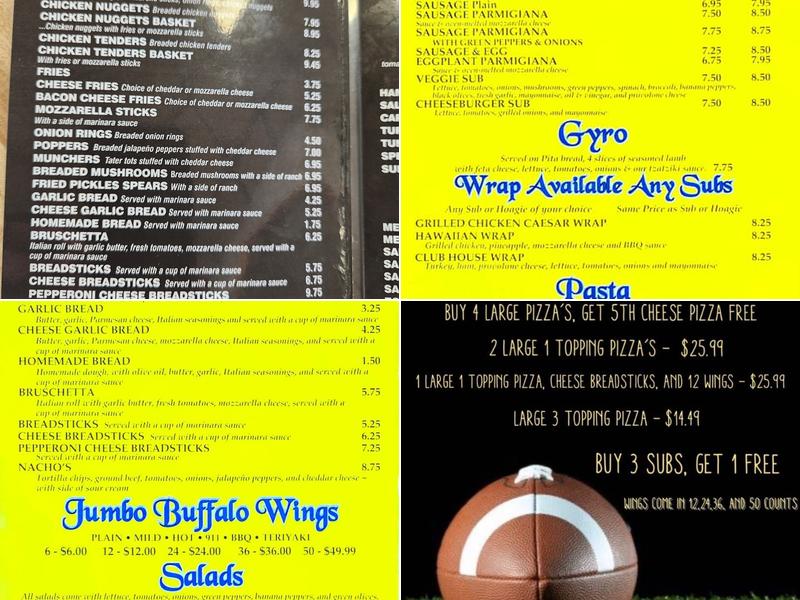 Anthony's Pizza Menu