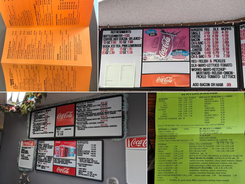 Teepee Drive-In Menu