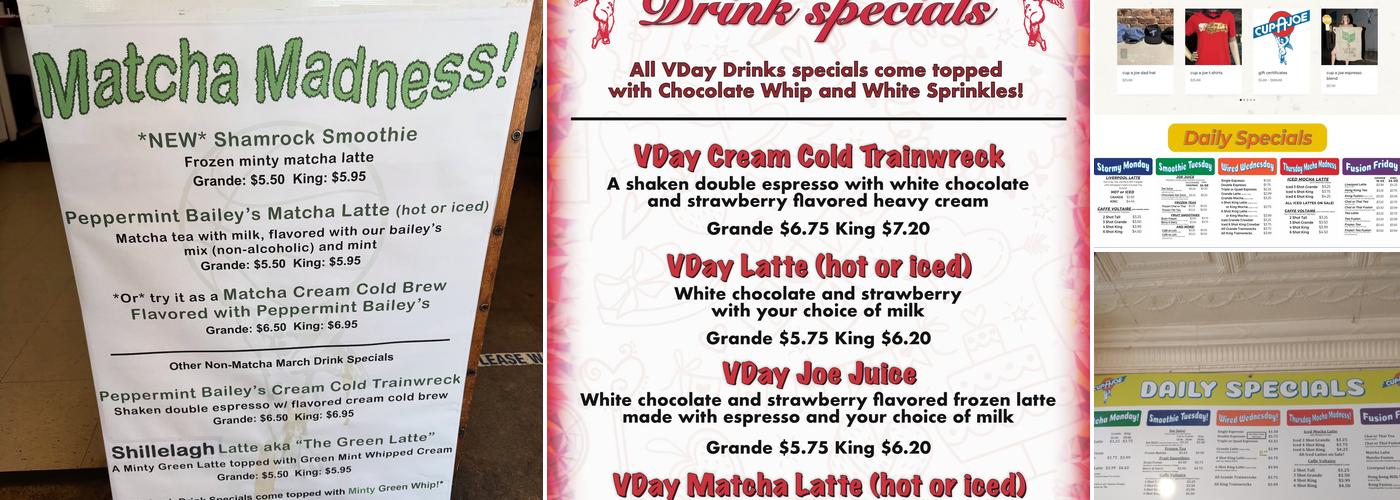 Cup A Joe Menu