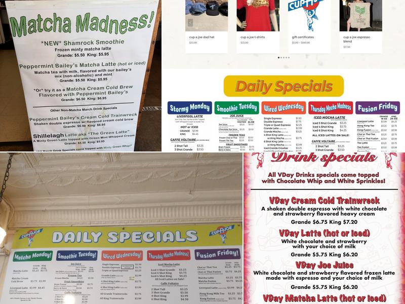 Cup A Joe Menu