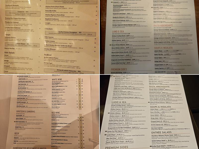Brio Italian Grille Menu