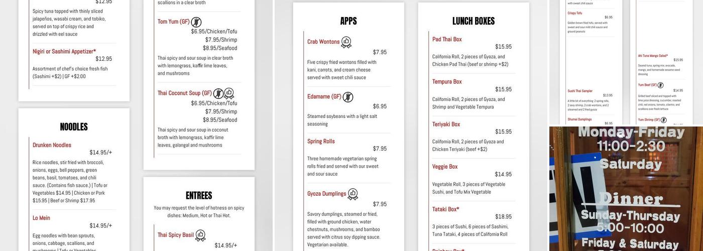 Sushi-Thai Raleigh Menu