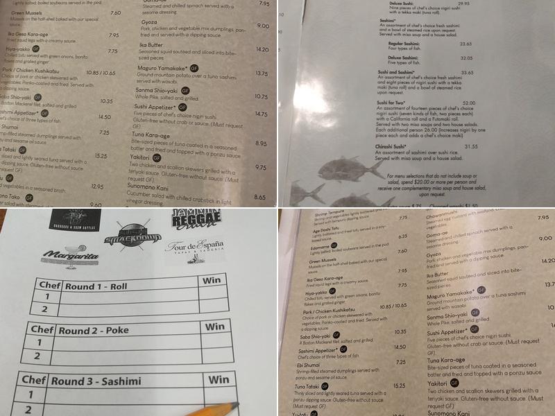 Waraji Japanese Restaurant Menu