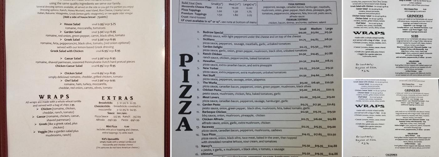 Hometown Pizza Menu