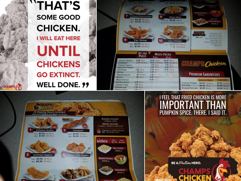 Champs Chicken Menu