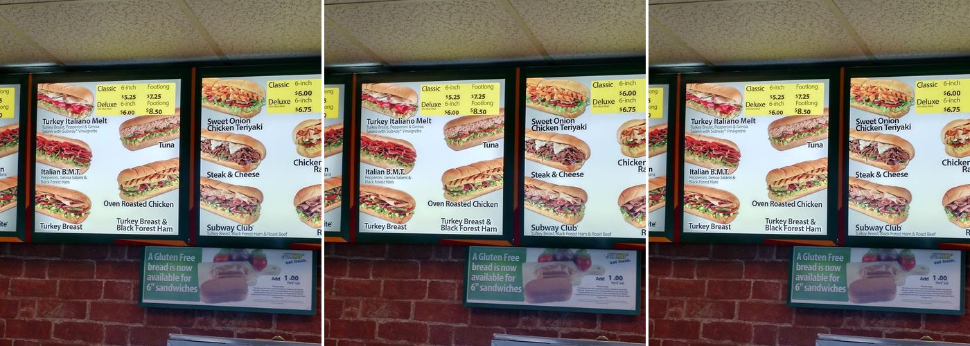 Subway Menu