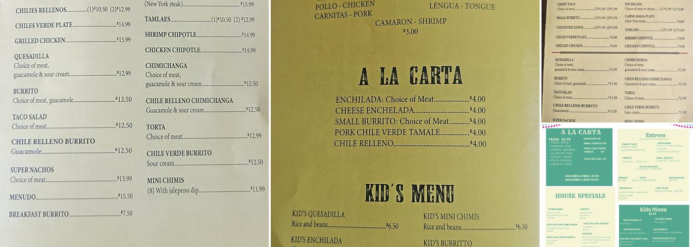 El Sombrero Menu
