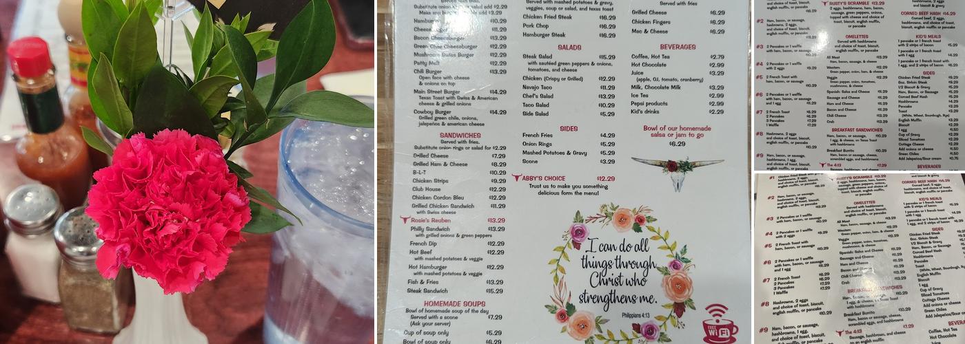 Abby’s Cafe Menu