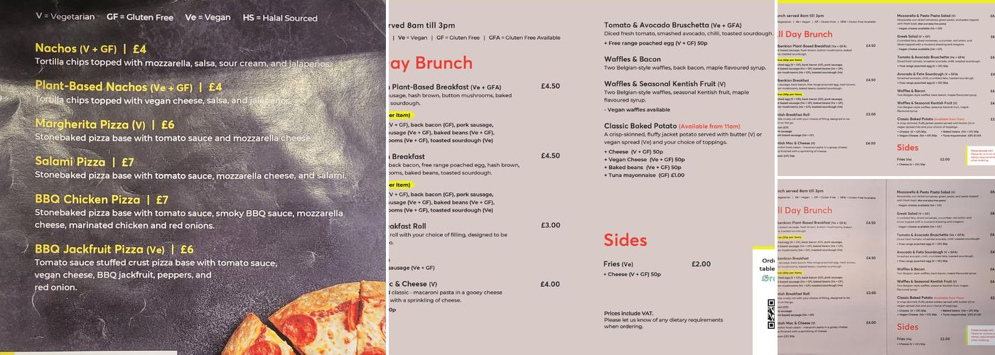 Gulbenkian Cafe Bar Menu