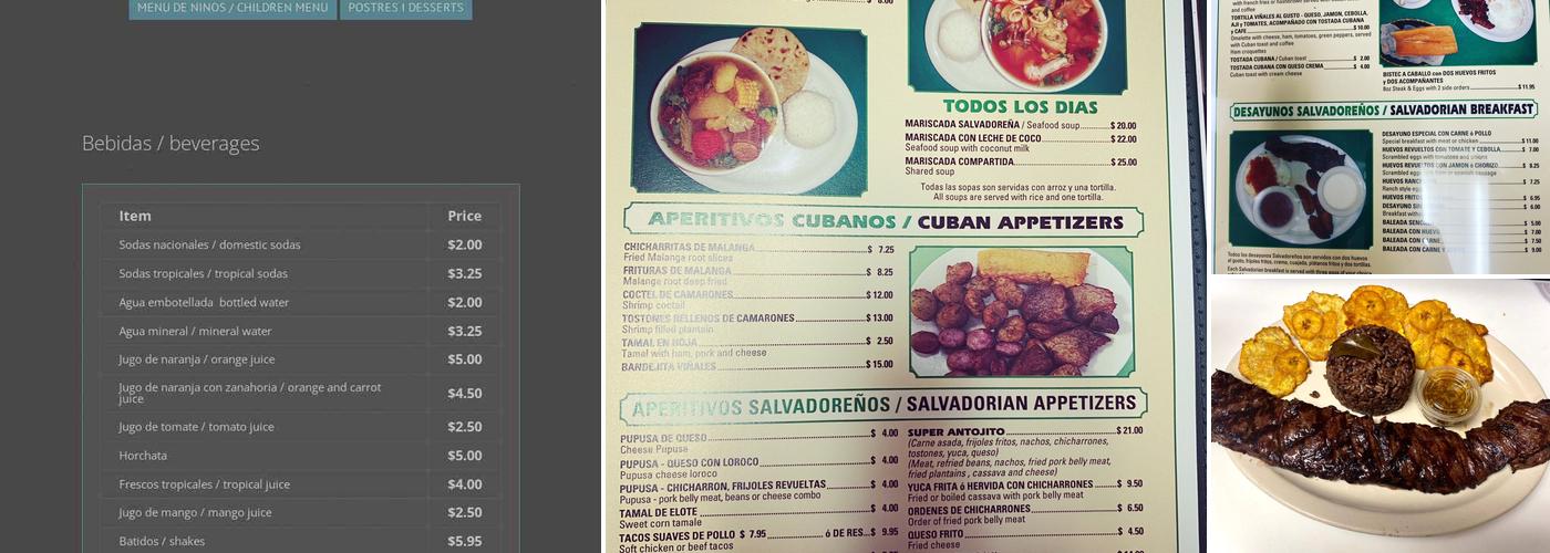 Cafe Vinales Menu